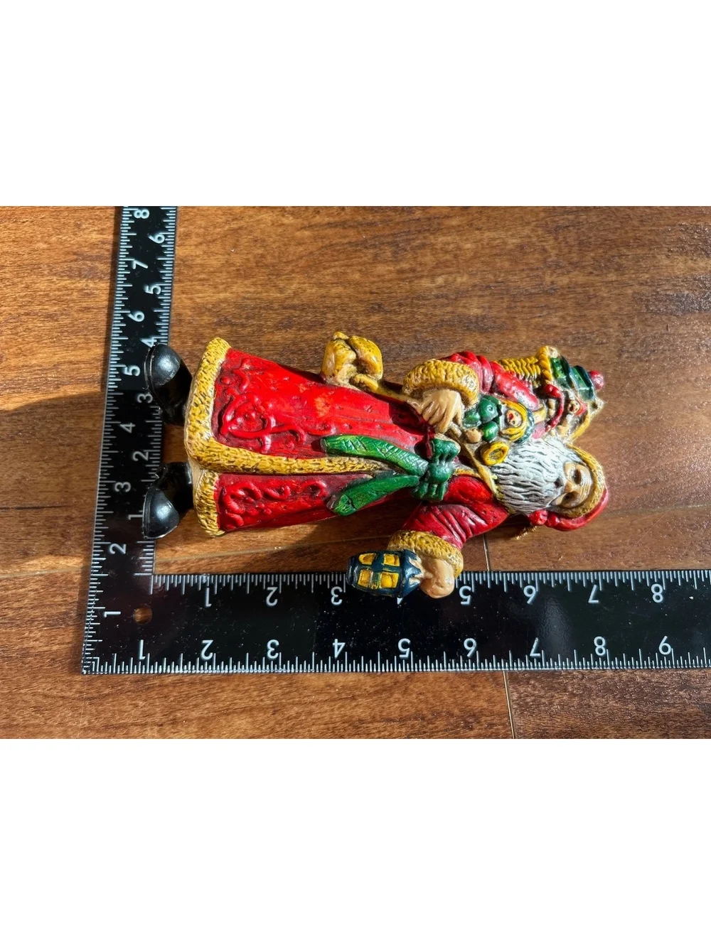 Vintage Santa Claus Figurines Set of 2 Hand-Painted Blow Mold Holiday Decor